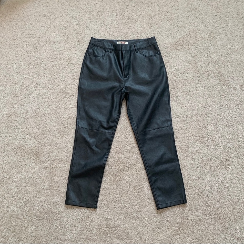 Free People Faux Leather Pants Vegan Straight Leg